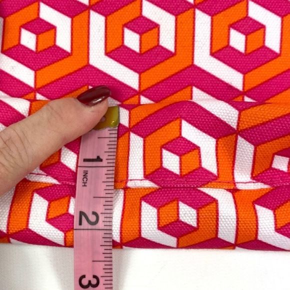 Jonathan Adler Clinique cos bag pink & orange cosmetics bag - Picture 7 of 9
